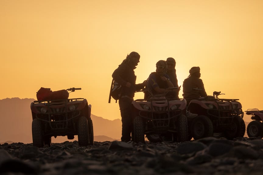Quadtour in front of Sunset